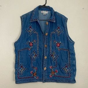 😍New Directions Plus Denim Vest NWOT
